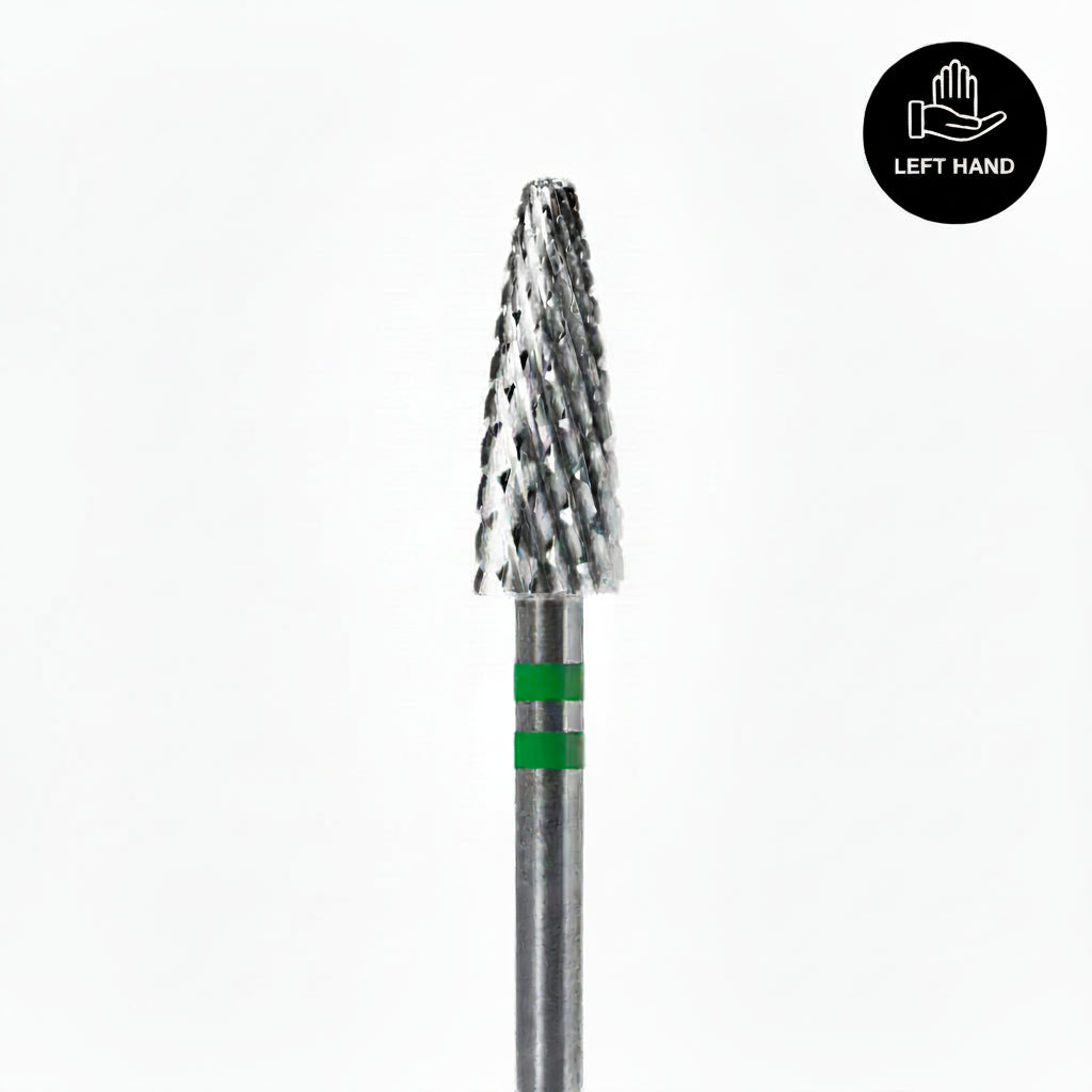 Hartmetallfräser ONA 406001L – Für Linkshänder, Maisform, Grün (grobe Körnung), Ø 5,0 mm