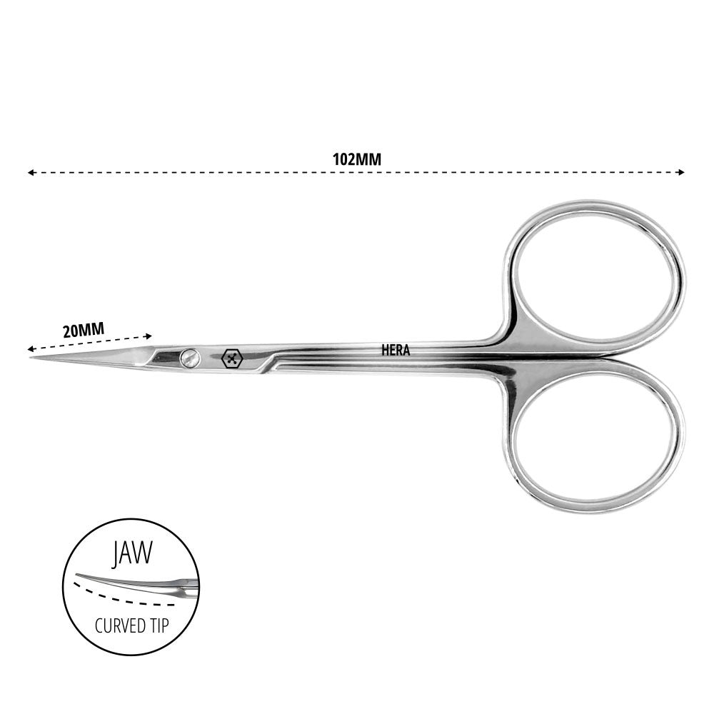 Professionelle Nagelhautschere HERA CO 728 mit feiner Spitze für Maniküre und Pediküre
