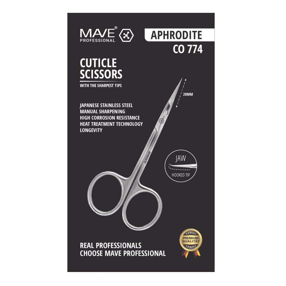 Nagelhautschere APHRODITE CO 774 20 mm – professionelle Nagelschere für präzise Maniküre und Pediküre aus Edelstahl