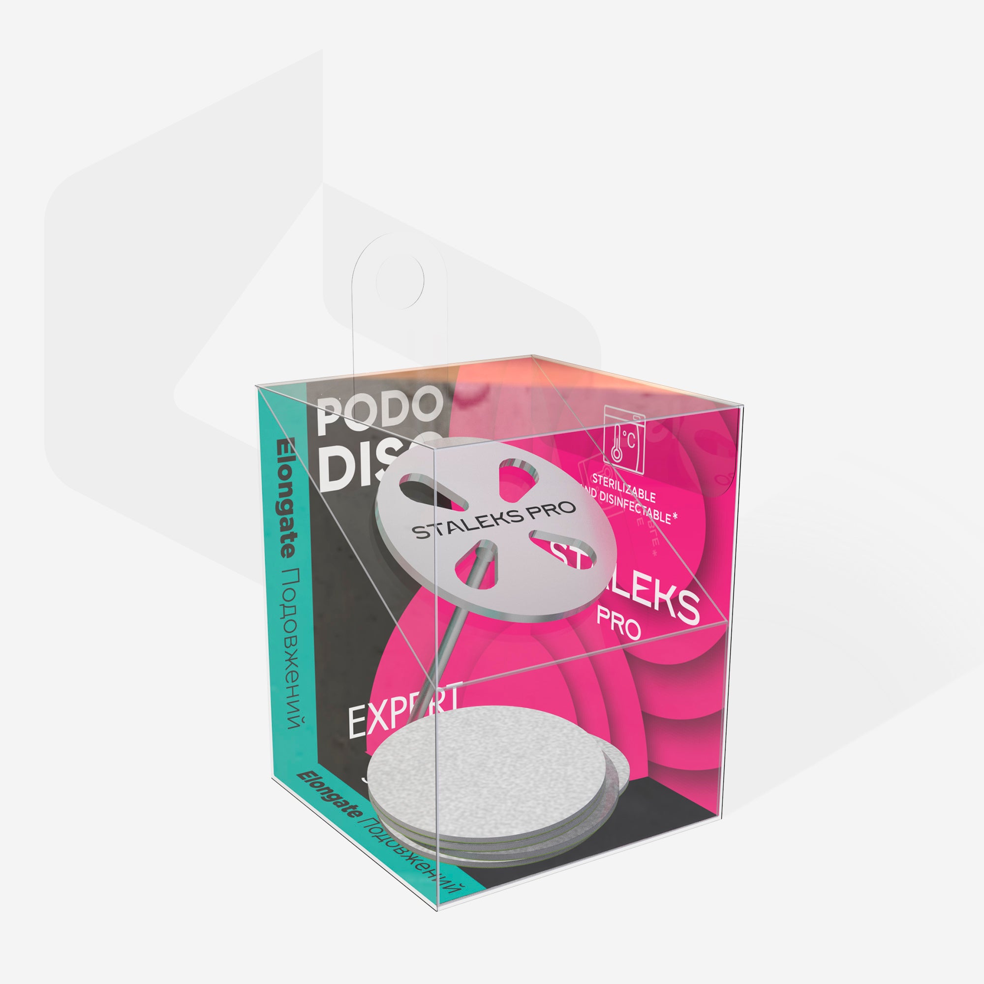 STALEKS EXPERT PODODISC L Verlängerte Pedikürescheibe mit Wechselfeilen, 180 Grit 25 mm (5 Stück)