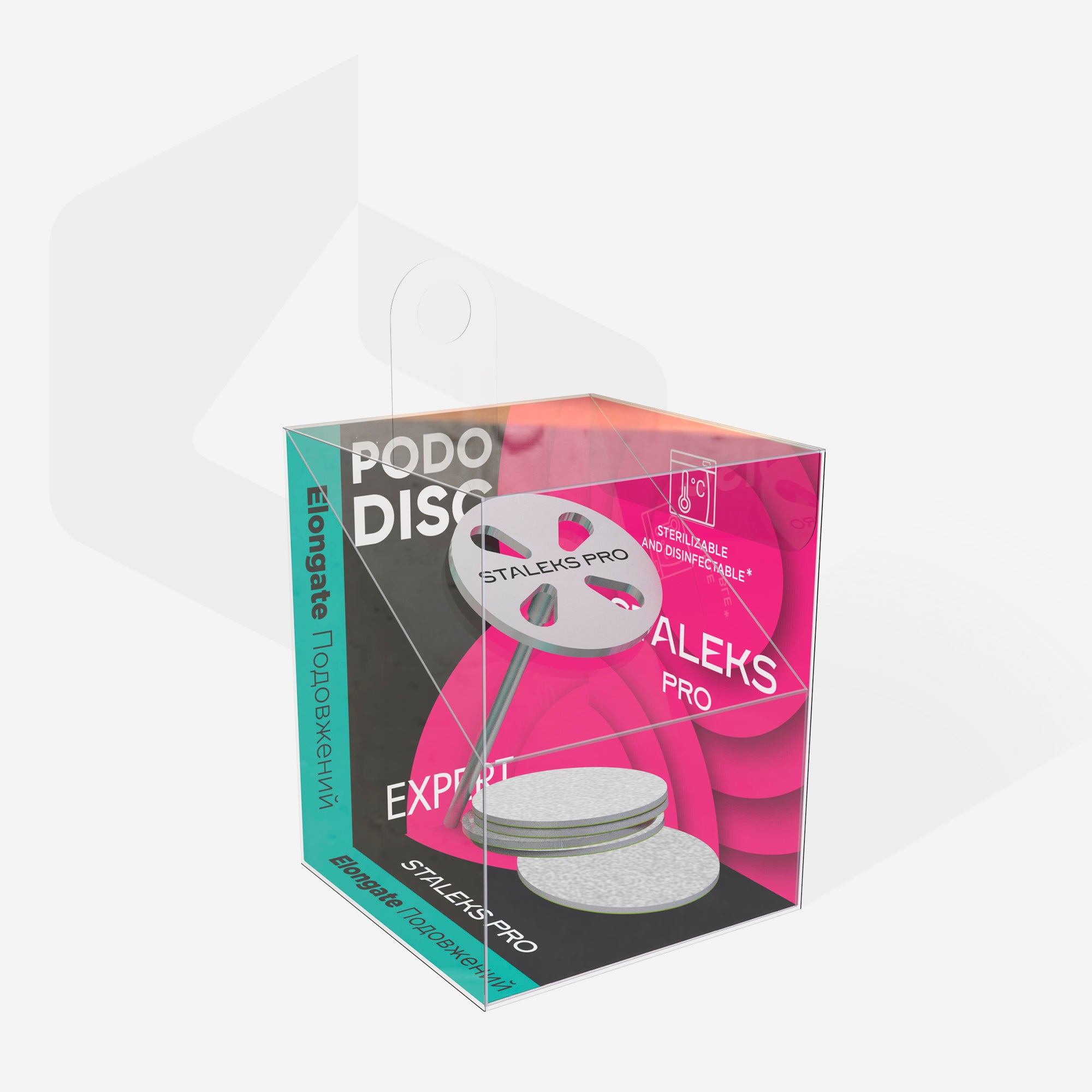 STALEKS EXPERT PODODISC M Verlängerte Pedikürescheibe mit Wechselfeilen, Körnung 180, 20 mm (5 Stück)