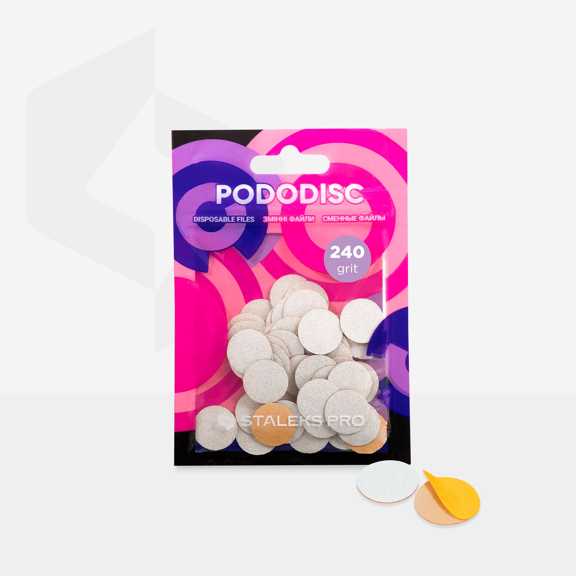 STALEKS EXPERT 15 PODODISC S Selbstklebende Wechselfeilen für Pedikürescheibe, 240 Grit 15 mm (50 Stück)